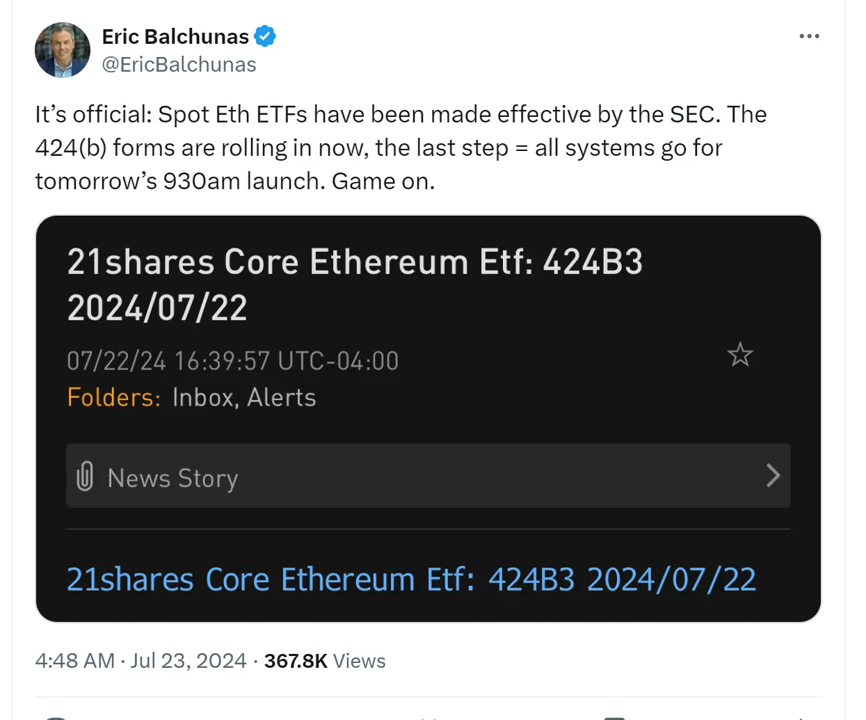 以太坊现货 ETF 于今日开始交易，流入量和抛压究竟有多大？