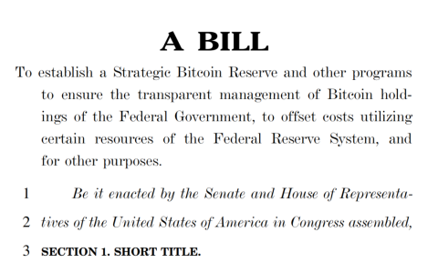 详解《美国比特币战略储备法案》：每年购入 20万个比特币，五年内达到 100万个
