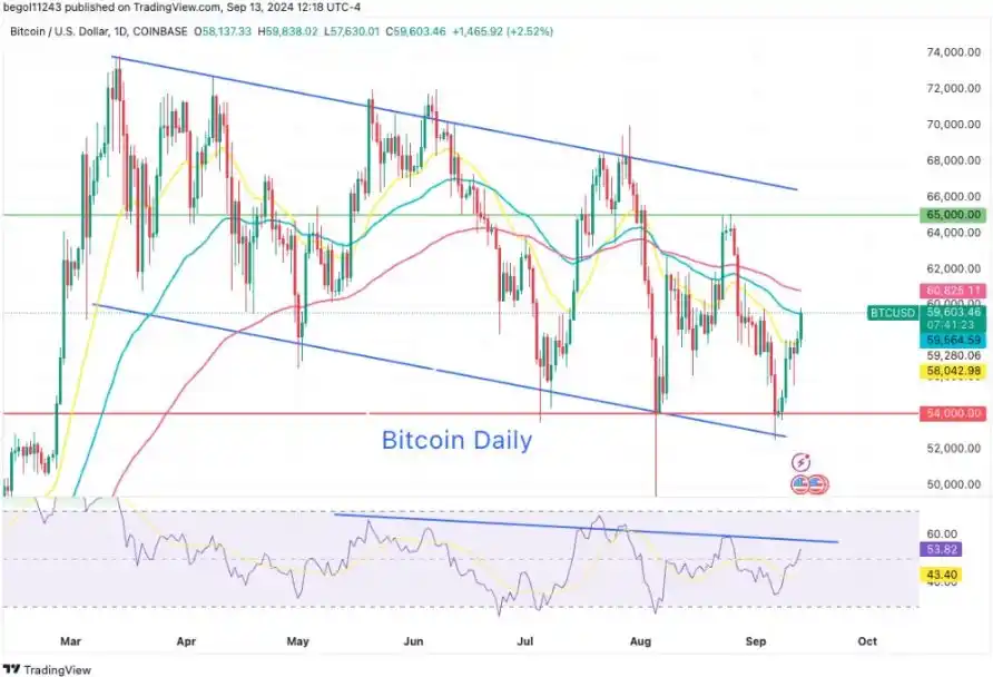 50基点降息预期点燃市场，BTC强势突破6万美元