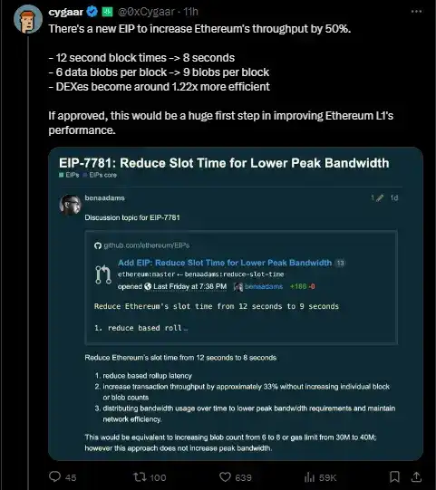 以太坊吞吐量将提高50%？速览社区新提案EIP-7781